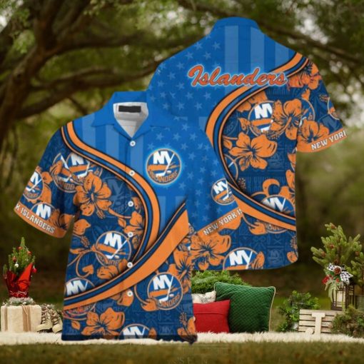 US Flag NHL Theme New York Islanders Summer Hawaiian Shirt