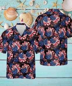 US Flag Rose Hawaiian Shirt For Men Women Summer