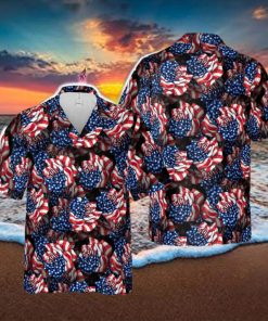 US Flag Rose Hawaiian Shirt For Men Women Summer