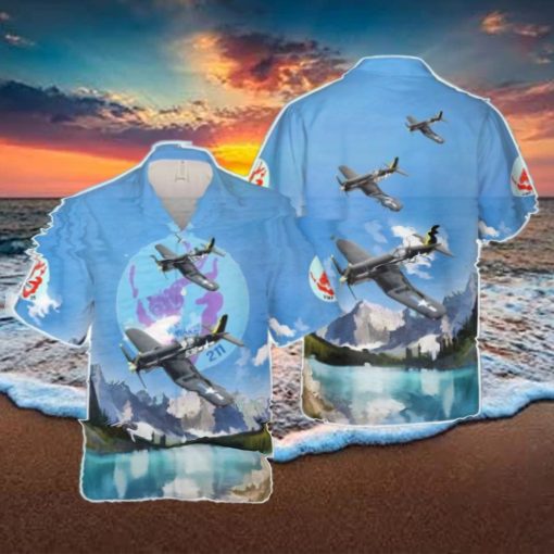 US Marine Corps VMF 211 Wake Island Avengers F4U Hawaiian Shirt Beach Shirt For Men Women