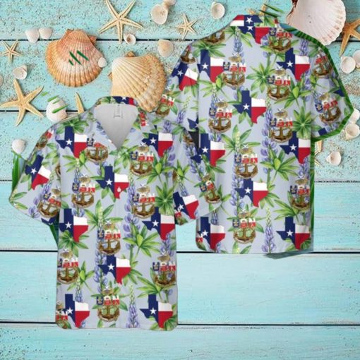 US NAVY Senior Chief Texas style anchor Hawaiian Shirt US Navy Aloha Shirt