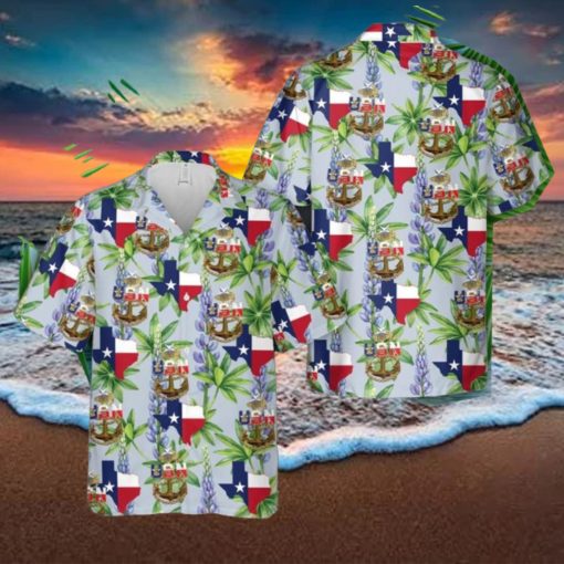 US NAVY Senior Chief Texas style anchor Hawaiian Shirt US Navy Aloha Shirt