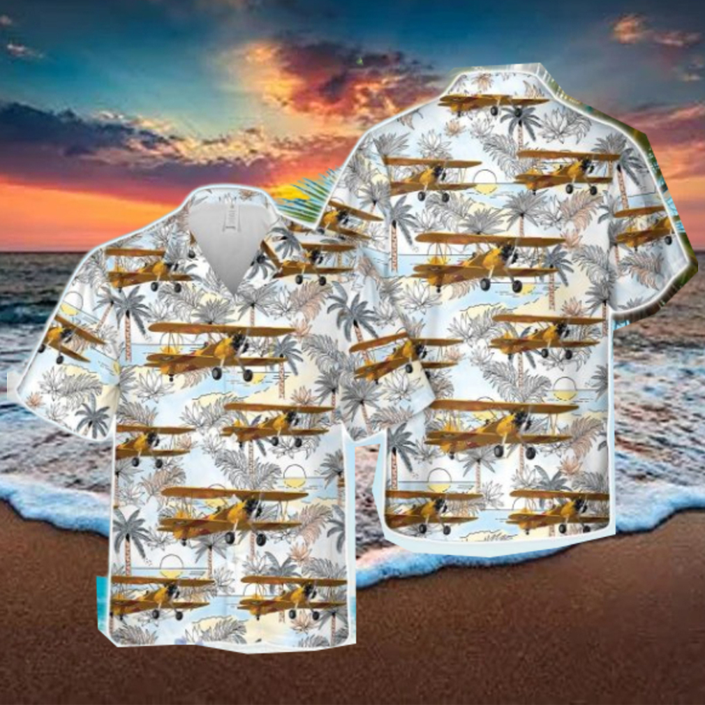US Navy Boeing B75N1 Stearman N7520 Tropical 3D Hawaiian Shirt US Navy Summer Gift US Navy Boeing B75N1 Stearman N7520 Tropical 3D Hawaiian Shirt US Navy Summer Gift