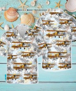 US Navy Boeing B75N1 Stearman N7520 Tropical 3D Hawaiian Shirt US Navy Summer Gift