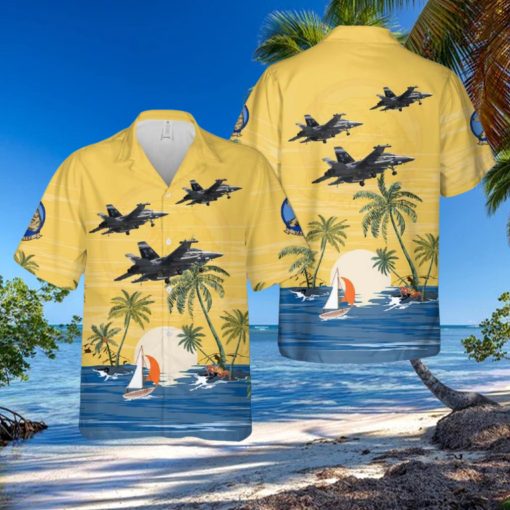 US Navy Boeing EA 18G Growler Of VAQ 142 Gray Wolves Hawaiian Shirt Print Ideas Gift Mens