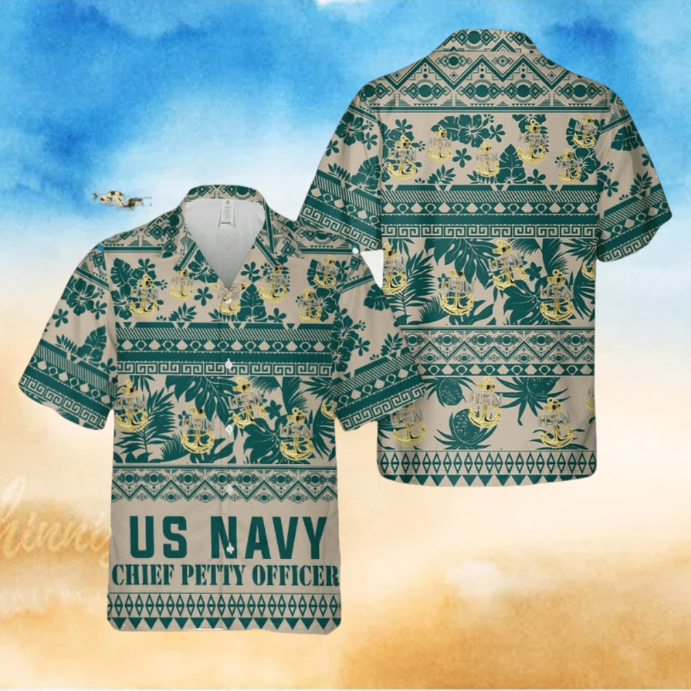 US Navy Chief Anchor Hawaiian Shirt Print Ideas Gift Mens