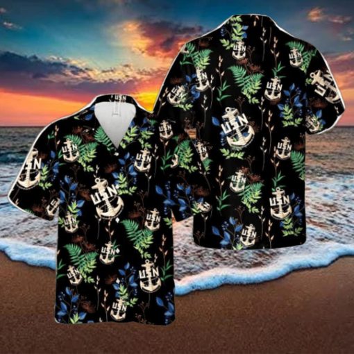 US Navy Chief BackBone Anchor Tropical 3D Hawaiian Shirt US Navy Summer Gift