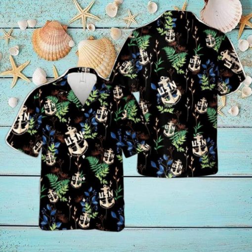 US Navy Chief BackBone Anchor Tropical 3D Hawaiian Shirt US Navy Summer Gift