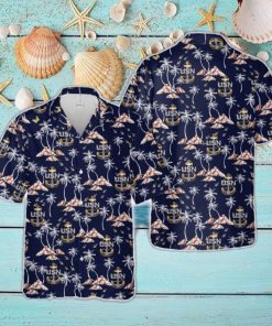 US Navy Chief Petty Officer Backbone Anchor Hawaiian Shirt Tropical Beach