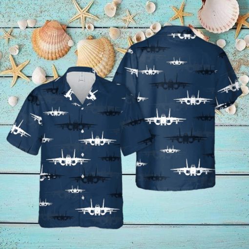 US Navy F4A Tomcat Silhouette Hawaiian Shirt