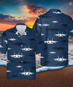 US Navy F4A Tomcat Silhouette Hawaiian Shirt
