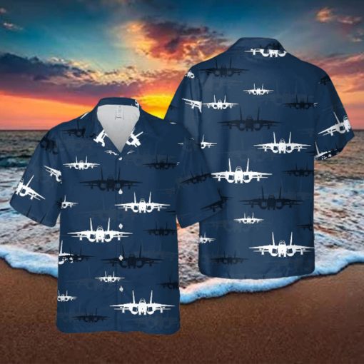 US Navy F4A Tomcat Silhouette Hawaiian Shirt