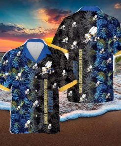 US Navy SEABEES Naval Construction Force (NCF) Tropical 3D Hawaiian Shirt US Navy Summer Gift