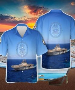 US Navy USS Boxer (LHD 4) 3D Hawaiian Shirt Button Beach Shirt