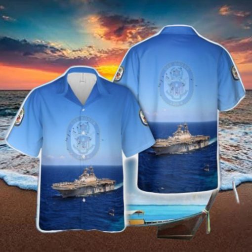 US Navy USS Boxer (LHD 4) 3D Hawaiian Shirt Button Beach Shirt