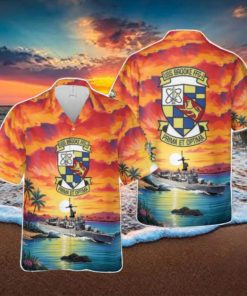 US Navy USS Brooke (FFG 1) Tropical 3D Hawaiian Shirt US Navy Summer Gift
