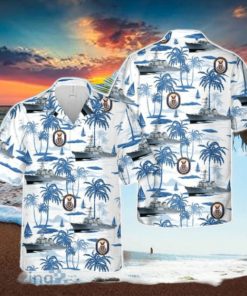 US Navy USS Curtis Wilbur (DDG 54) Arleigh Burke class guided missile destroyer Tropical 3D Hawaiian Shirt US Navy Summer Gift