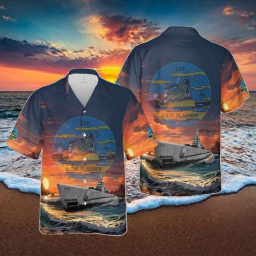 US Navy USS Flasher Gato Class Submarine In Hawaiian Shirt Special Gift For Men And Women