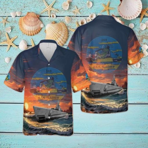 US Navy USS Flasher Gato Class Submarine In Hawaiian Shirt Special Gift For Men And Women