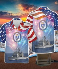 US Navy USS Normandy (CG 60) 4th Of July Hawaiian Shirt