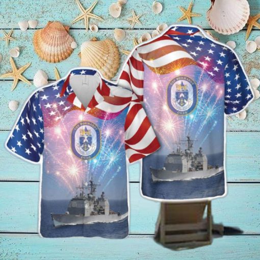 US Navy USS Normandy (CG 60) 4th Of July Hawaiian Shirt