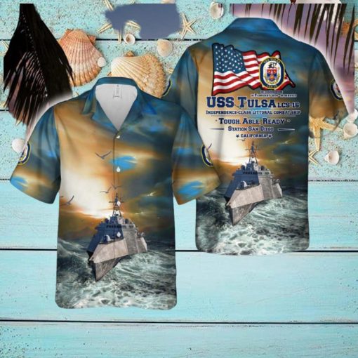 US Navy USS Tulsa (LCS 16) Independence class littoral combat ship Hawaiian Shirt