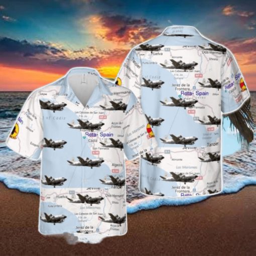 US Navy VQ 2 Squadron EP 3E aircraft Tropical 3D Hawaiian Shirt US Navy Summer Gift