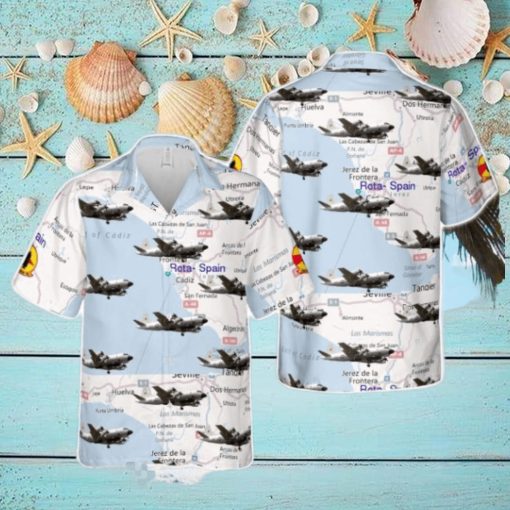 US Navy VQ 2 Squadron EP 3E aircraft Tropical 3D Hawaiian Shirt US Navy Summer Gift