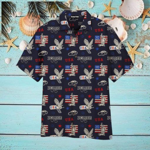 US Police Flag Aloha Hawaiian Shirts For Men For Women