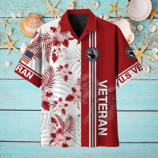 US Veteran Memory Flag Ocean US Veteran Hawaiian Shirt For Men Veteran