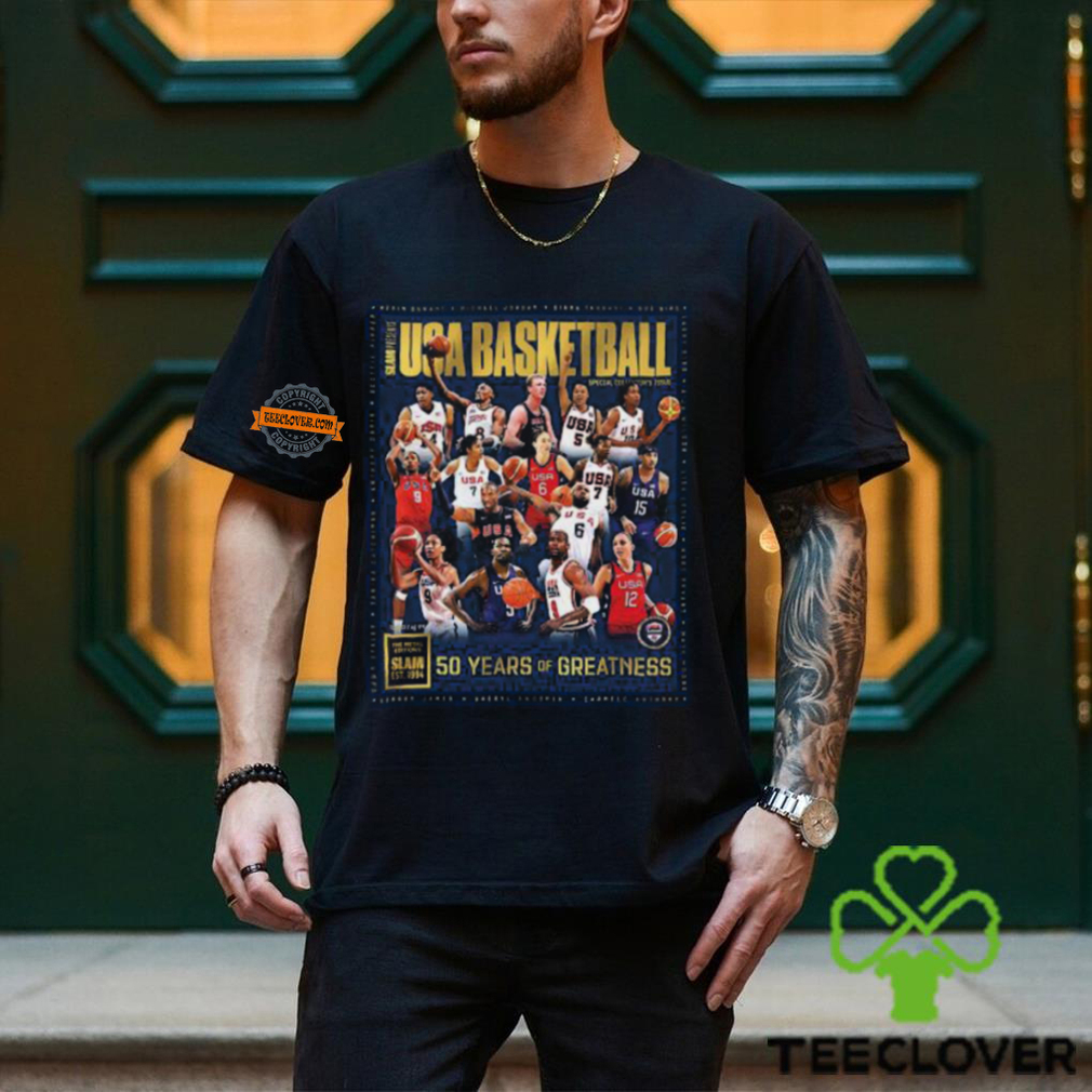 USA Basketball Is Celebrating 50 Years Of Greatness 2024 Paris Olympics SLAM Presents Gold The Metal Editions Classic T Shirt USA Basketball Is Celebrating 50 Years Of Greatness 2024 Paris Olympics SLAM Presents Gold The Metal Editions Classic T Shirt