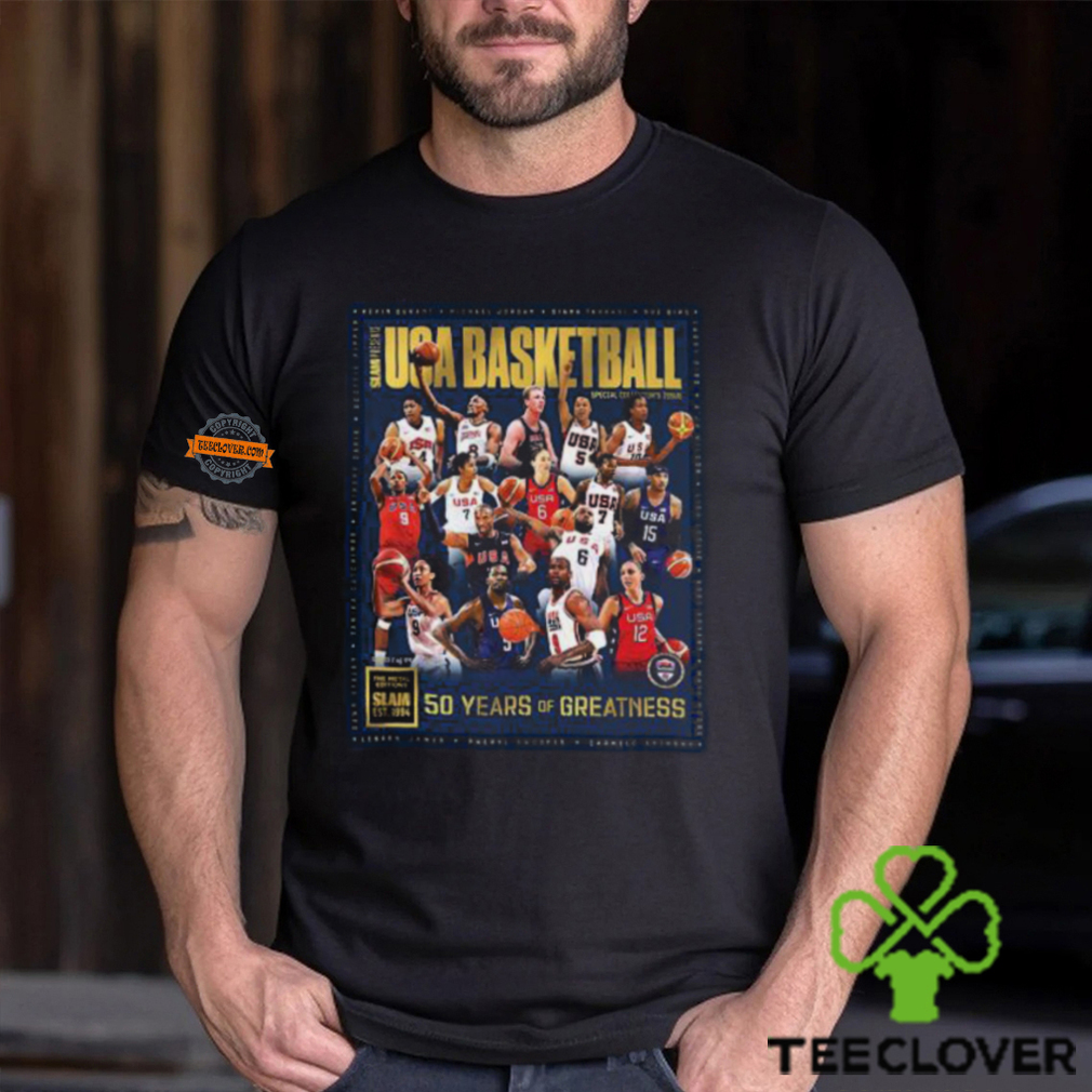 USA Basketball Is Celebrating 50 Years Of Greatness 2024 Paris Olympics SLAM Presents Gold The Metal Editions Classic T Shirt USA Basketball Is Celebrating 50 Years Of Greatness 2024 Paris Olympics SLAM Presents Gold The Metal Editions Classic T Shirt