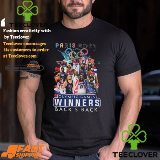 USA Basketball Men National Team Paris 2024 Olympic Games Winners Back 5 Back T Shirt