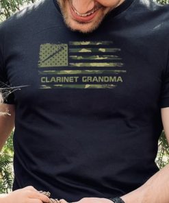 USA Camo Flag Clarinet Grandma Clarinetist Silhouette T Shirt