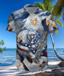 USA Eagle American Flag 3D 3D Hawaiian Shirt Tropical Aloha For Men And Women Gift