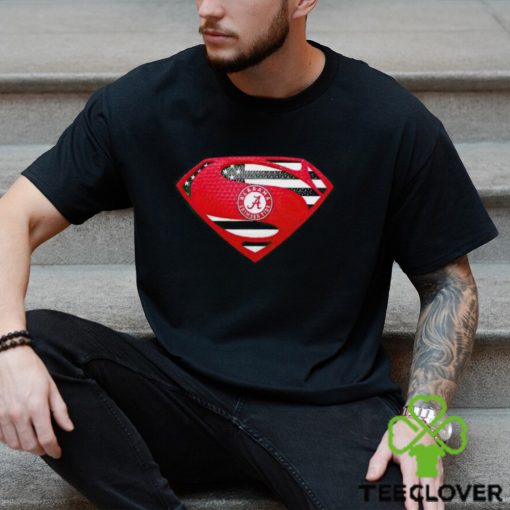 USA Flag Inside Alabama Crimson Tide Superman shirt