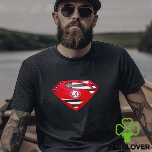 USA Flag Inside Alabama Crimson Tide Superman shirt