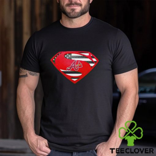 USA Flag Inside Atlanta Braves Superman shirt