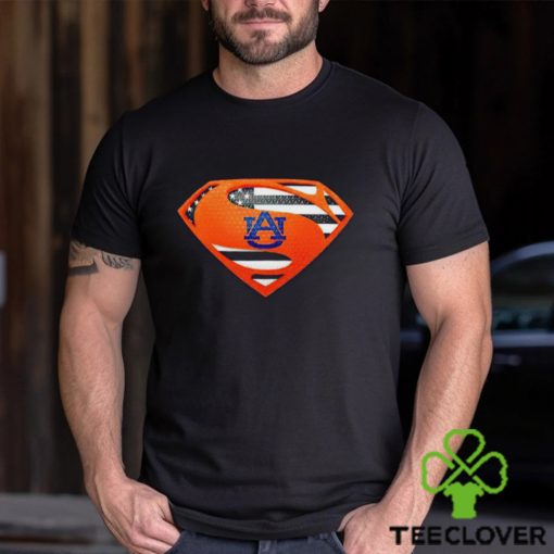 USA Flag Inside Auburn Tigers Superman shirt