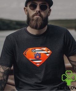 USA Flag Inside Auburn Tigers Superman shirt
