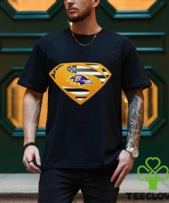 USA Flag Inside Baltimore Ravens Superman shirt