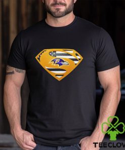 USA Flag Inside Baltimore Ravens Superman shirt