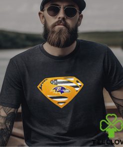 USA Flag Inside Baltimore Ravens Superman shirt