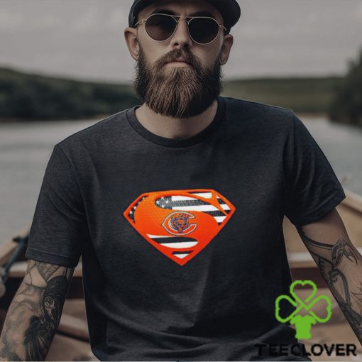 USA Flag Inside Chicago Bears Superman shirt