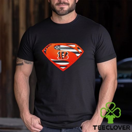 USA Flag Inside Cincinnati Bengals Superman shirt
