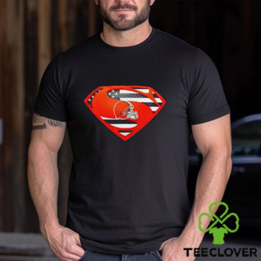 USA Flag Inside Cleveland Browns Superman shirt
