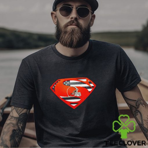 USA Flag Inside Cleveland Browns Superman shirt
