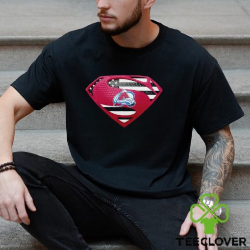 USA Flag Inside Colorado Avalanche Superman shirt