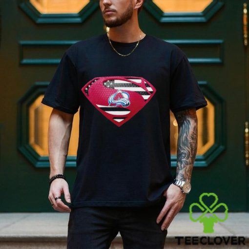 USA Flag Inside Colorado Avalanche Superman shirt