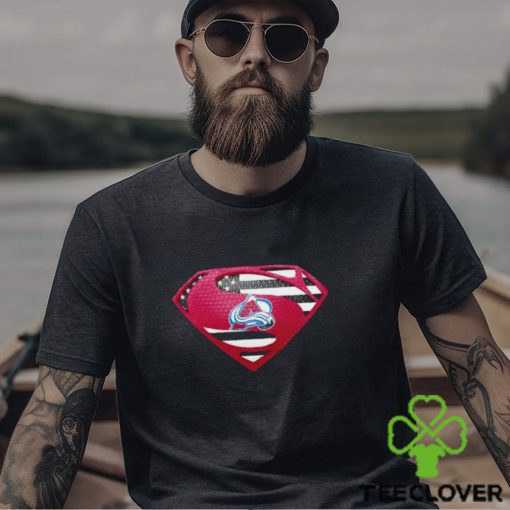 USA Flag Inside Colorado Avalanche Superman shirt